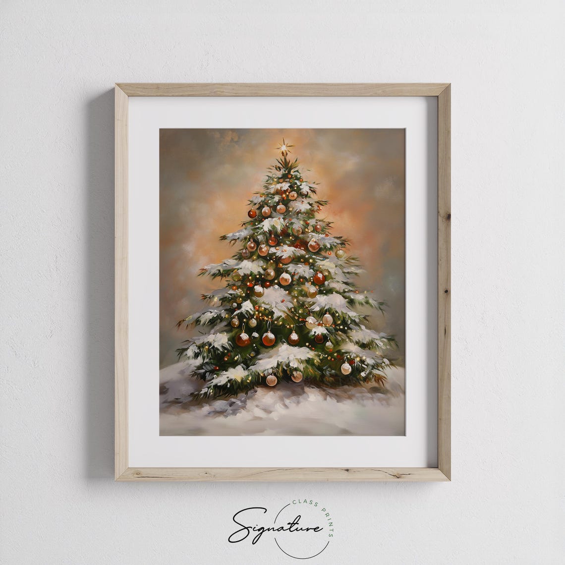 Christmas Tree With Golden Ornaments And Snowy Branches Poster - Image 2