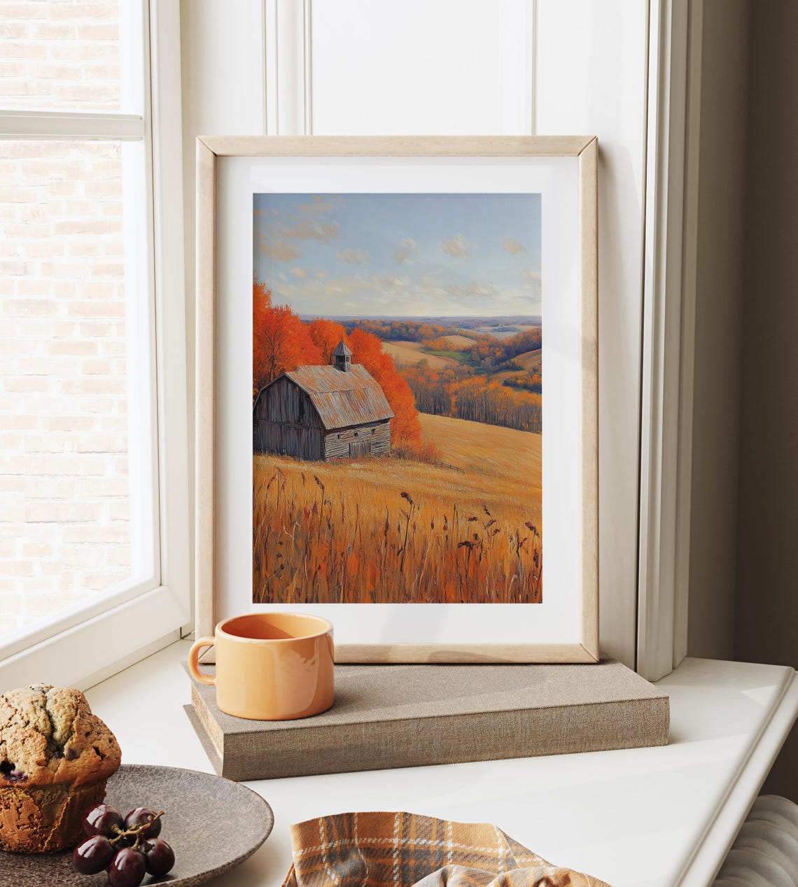 Weathered Gray Barn On Golden Hill Overlooking Autumn Valley Poster - Image 6