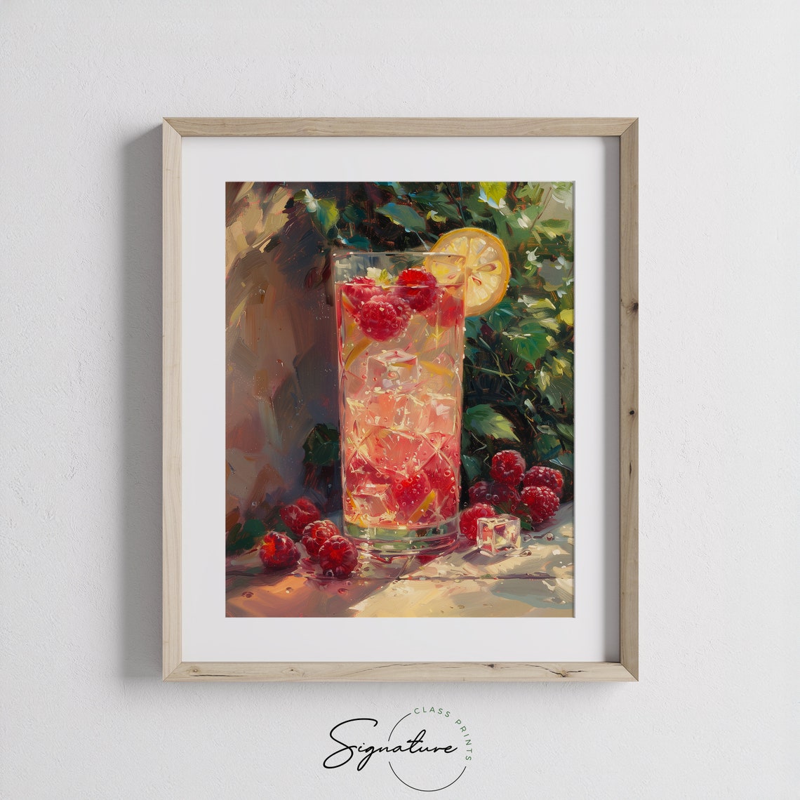 Raspberry Lemonade Tall Glass with Lemon Slice Summer Poster - Image 3