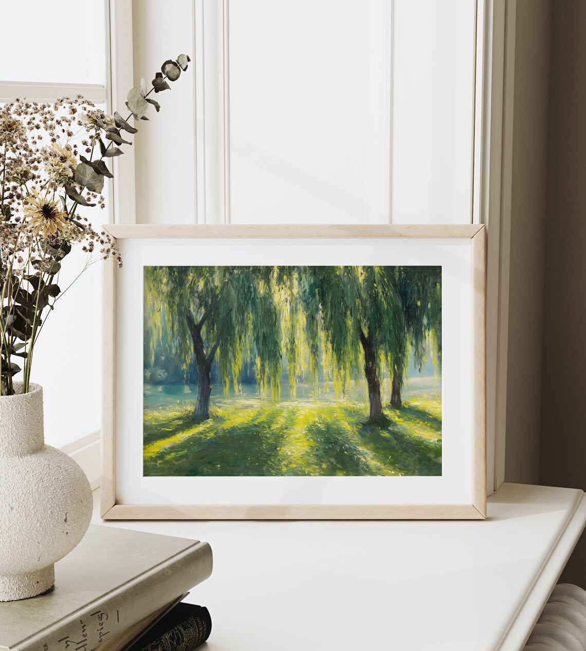 Willow Tree Painting, French Meadow Landscape Art - Image 6