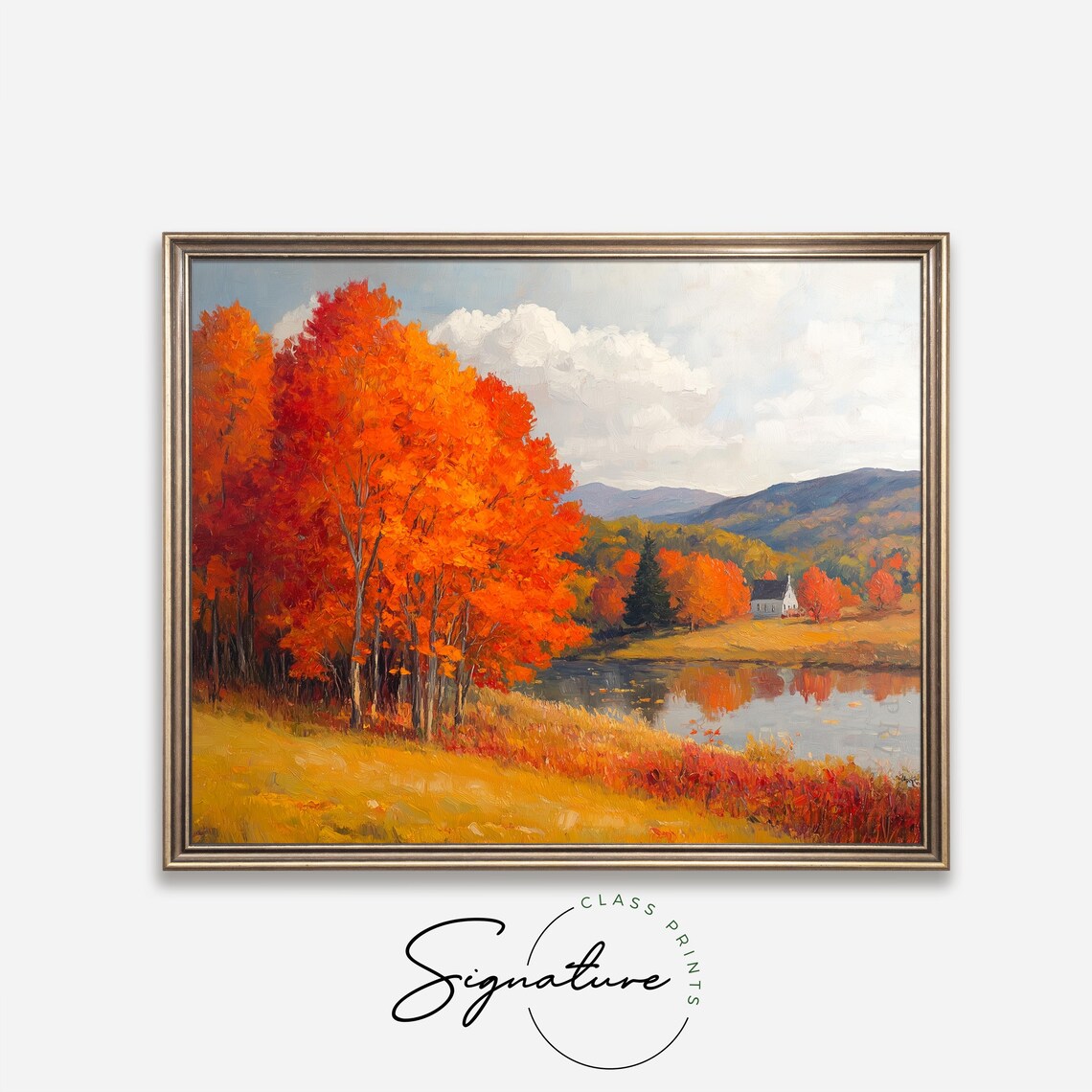 Fiery Maple Trees In Vermont Art Print, Rustic Fall - Image 4