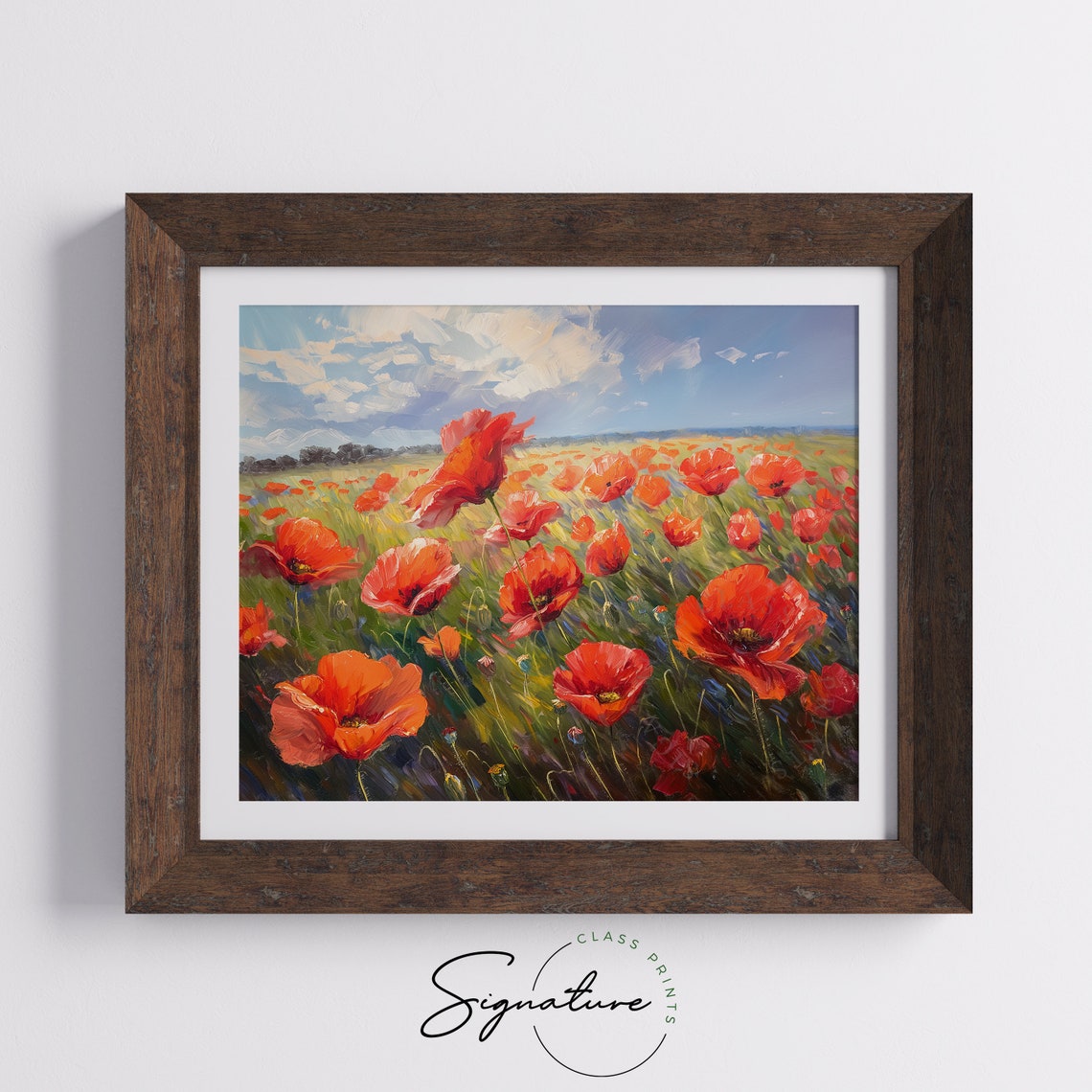 Red Poppy Field In Full Bloom Vibrant Impressionist Poster Art - Image 5
