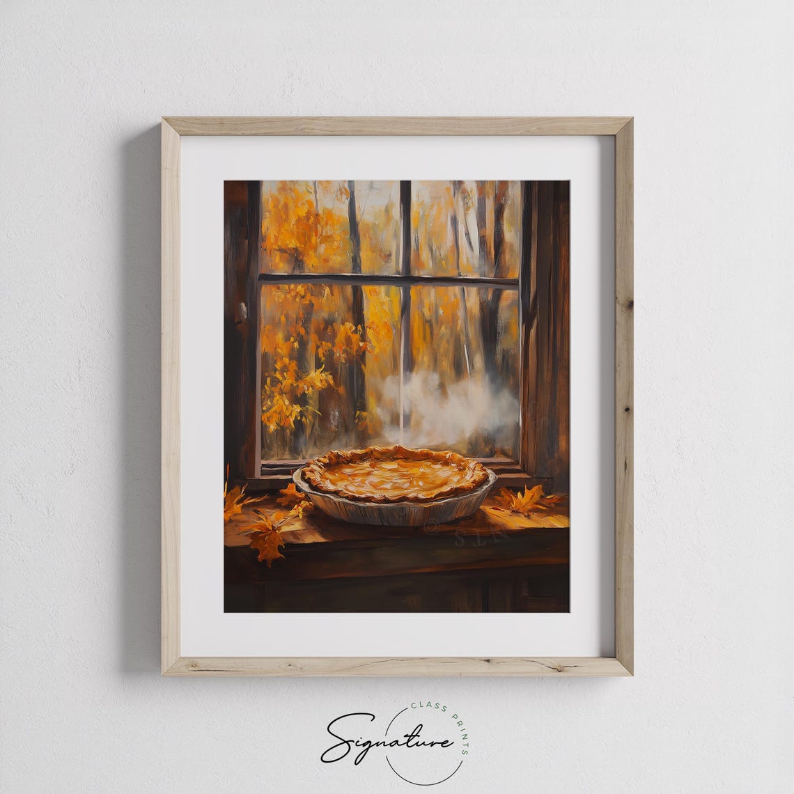 Fresh Baked Pie Cooling On Windowsill Autumn Window View Poster - Image 3