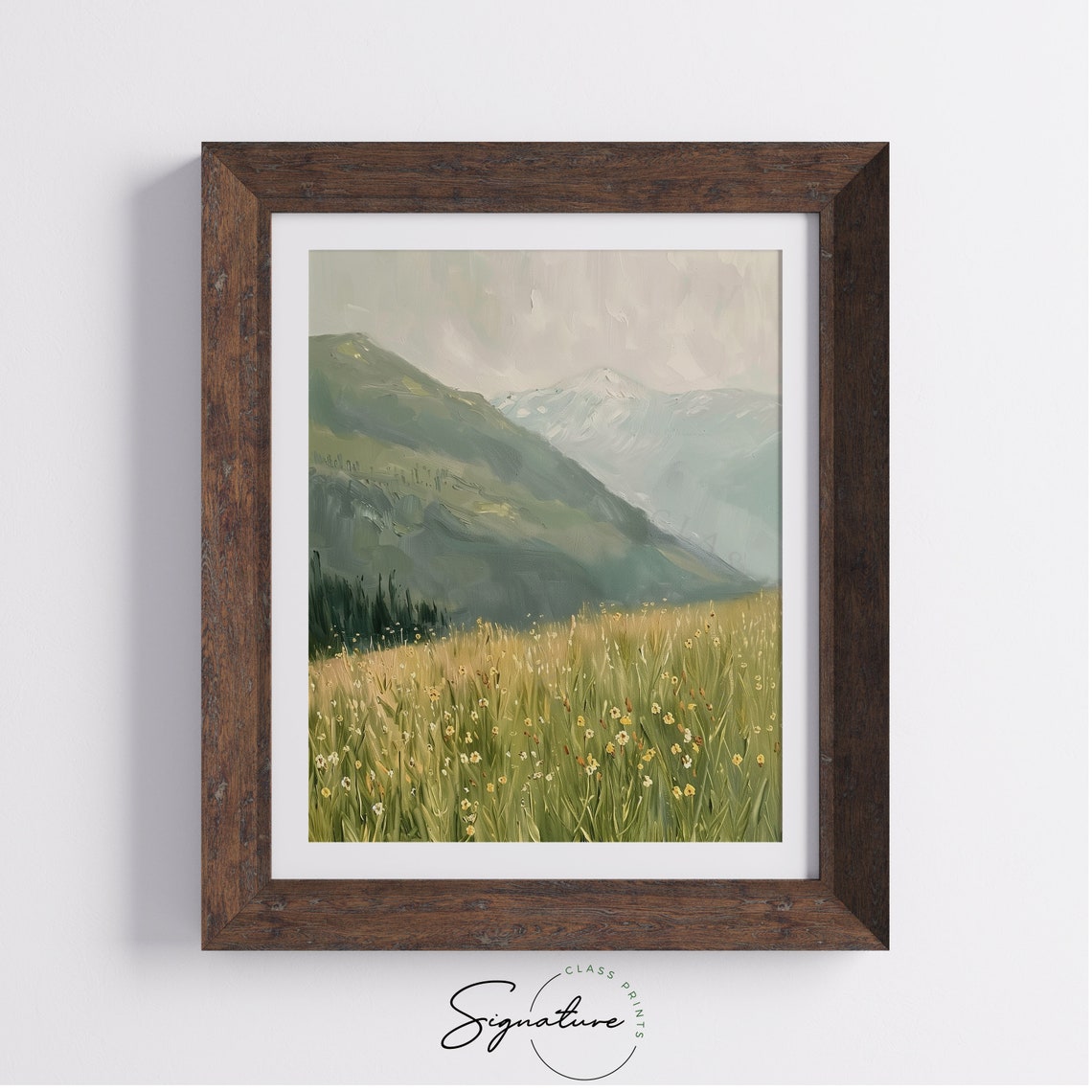 Mountain Wildflower Meadow with Green Hills Summer Landscape Poster - Image 4