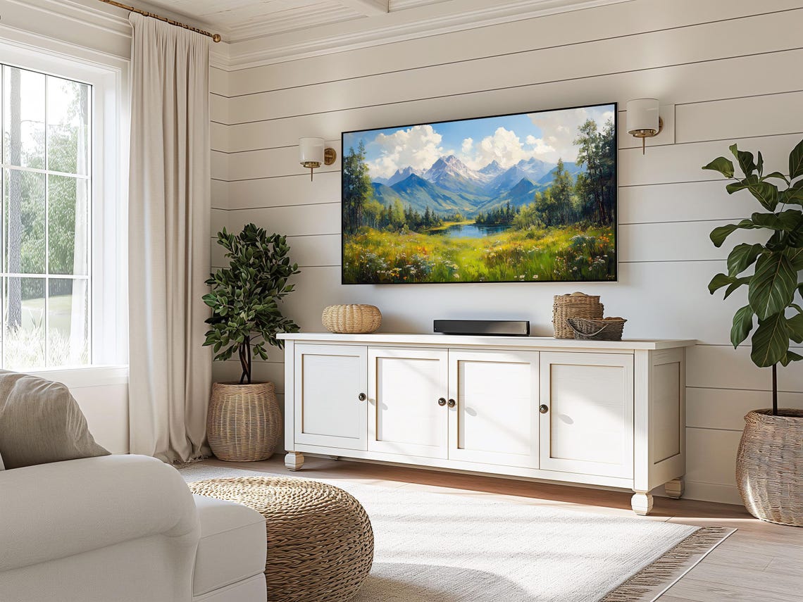 Alpine Lake Wildflower Meadow Mountain Peaks Summer Scenic Wall Art - Image 5