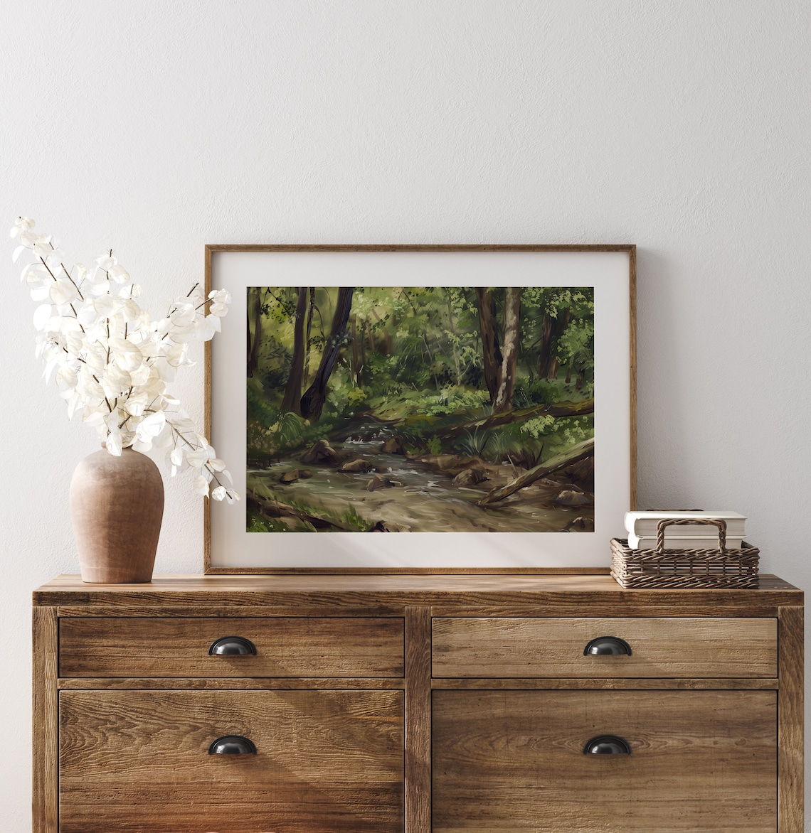 Forest Stream Art Print, Rustic Woodland Scene - Image 3