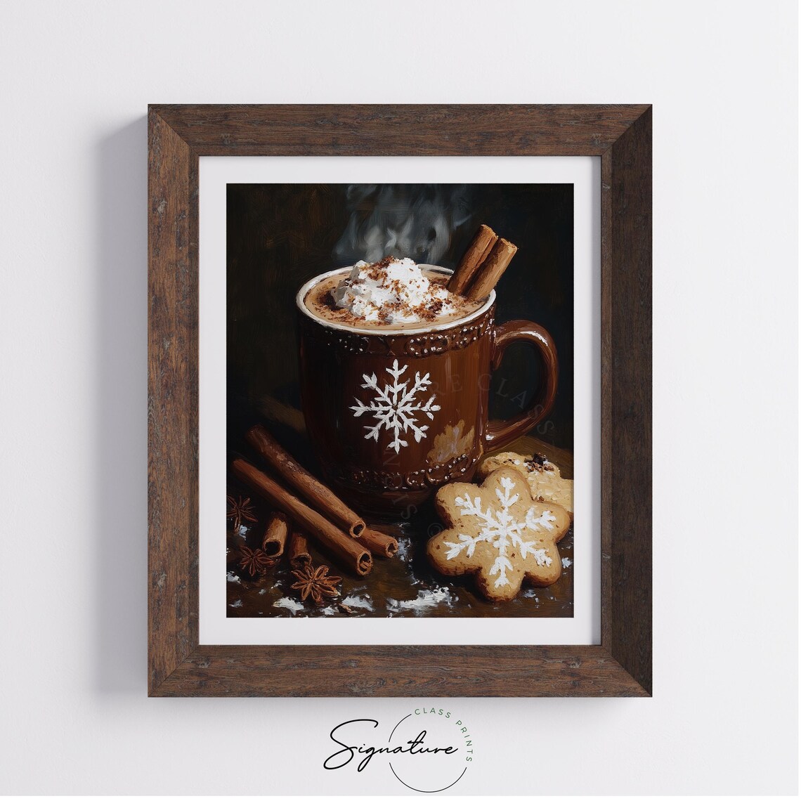 Hot Cocoa With Snowflake Marshmallows, Vintage Holiday Art Print - Image 4