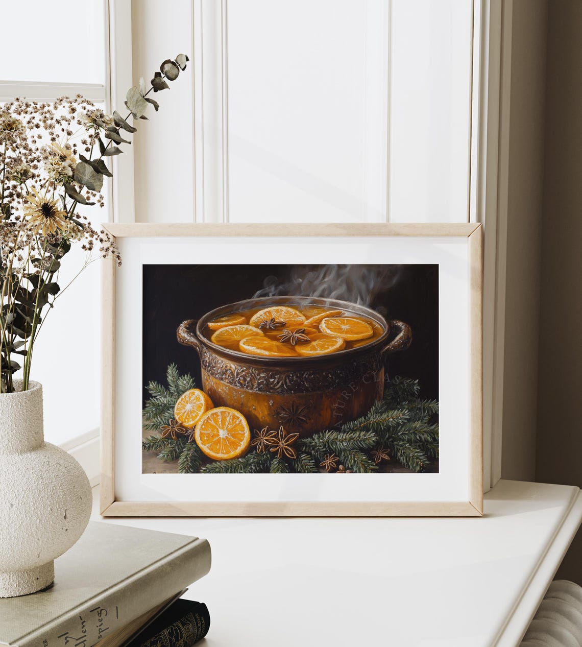 Mulled Cider Pot With Orange Slices Star Anise Steam Still Life Poster - Image 6