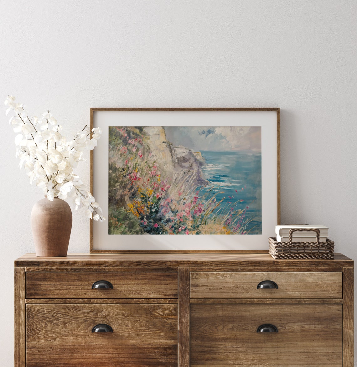 Monet Cliff Walk At Pourville Coastal Wildflower Scene Art Poster - Image 3