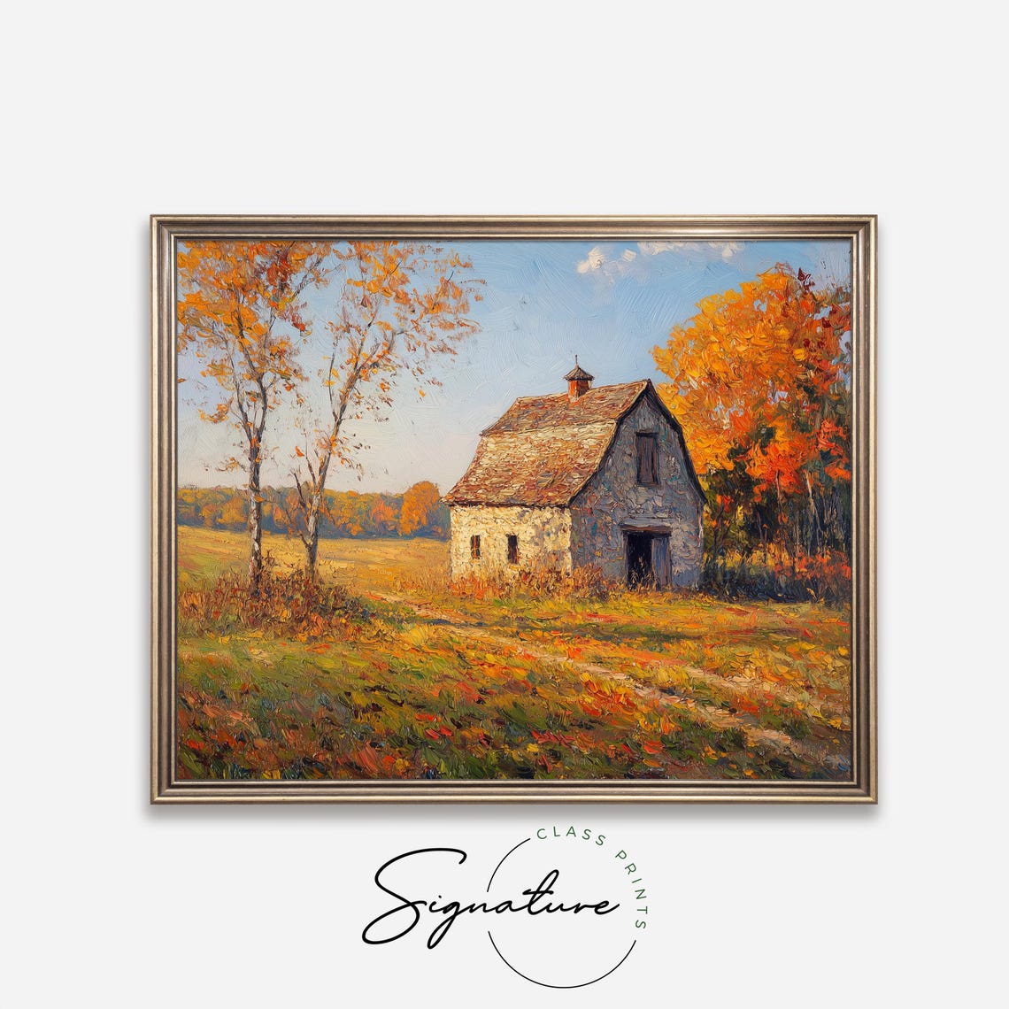 Cozy Rustic Barn Autumn Fields Golden Farmhouse Fall Decor Art Poster - Image 4