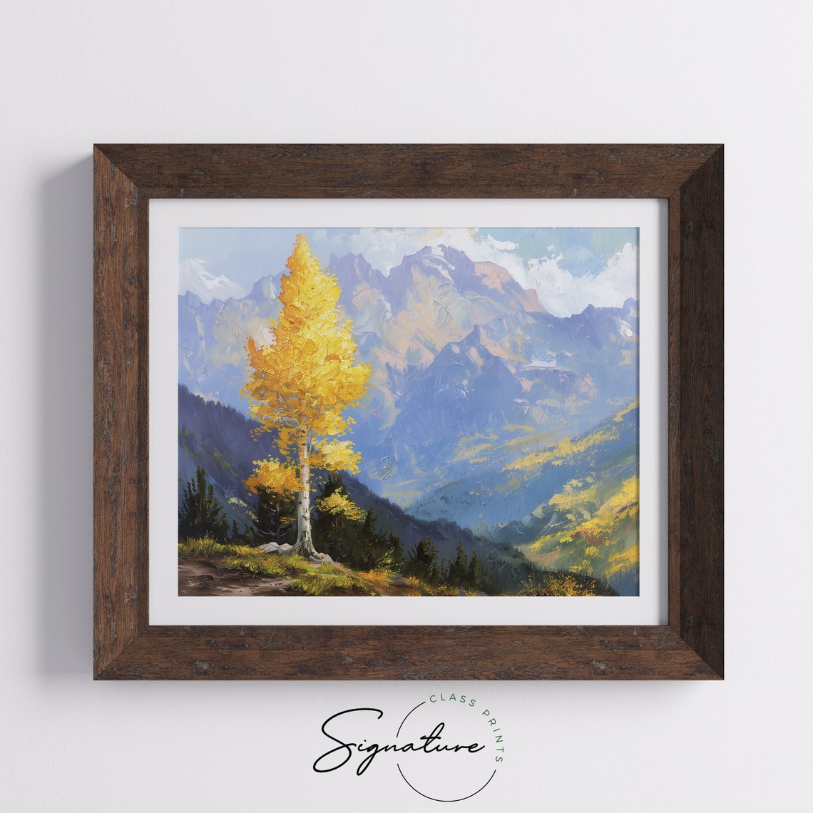 Golden Aspen Rocky Mountains Autumn Peak Light Impressionist Poster - Image 5