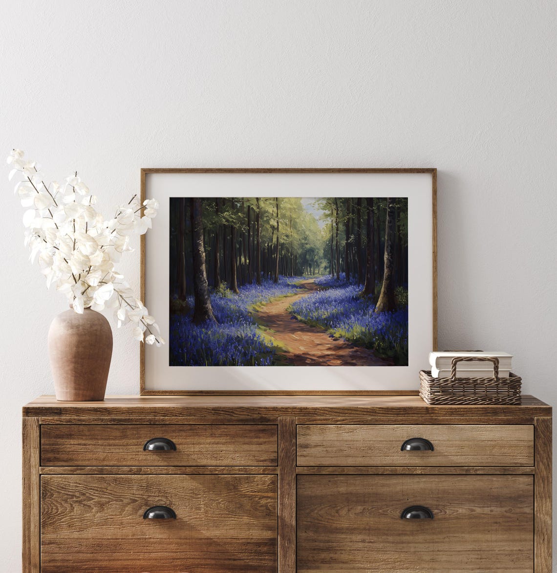 Autumn Bluebell Forest Path Earthy Moody Woodland Walk Art Poster - Image 3