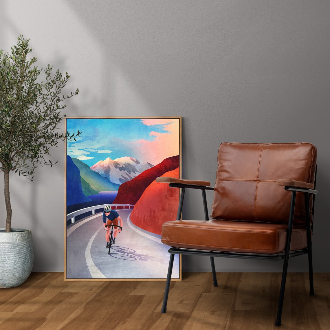 Cycling Art Print, Push The Tempo - Image 4