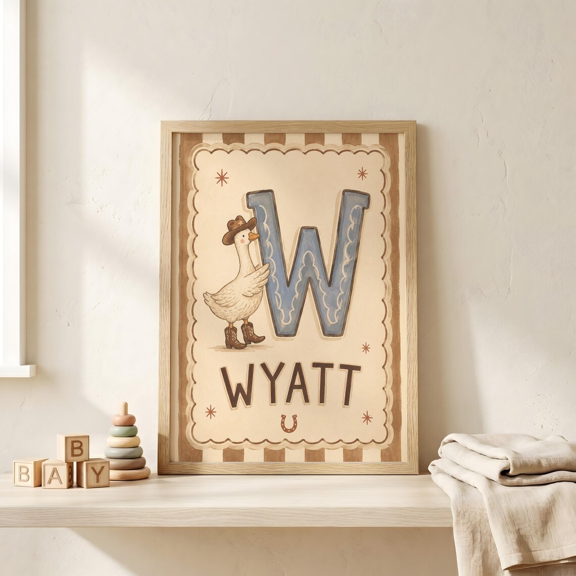 Personalized Silly Cowboy Goose Poster Print