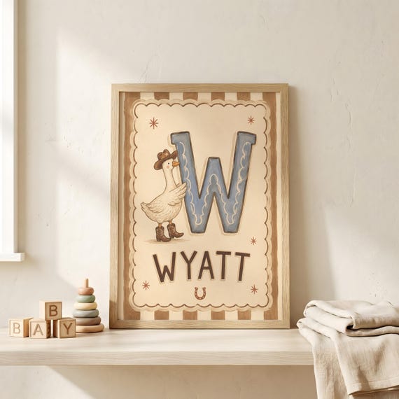 Personalized Silly Cowboy Goose Poster Print