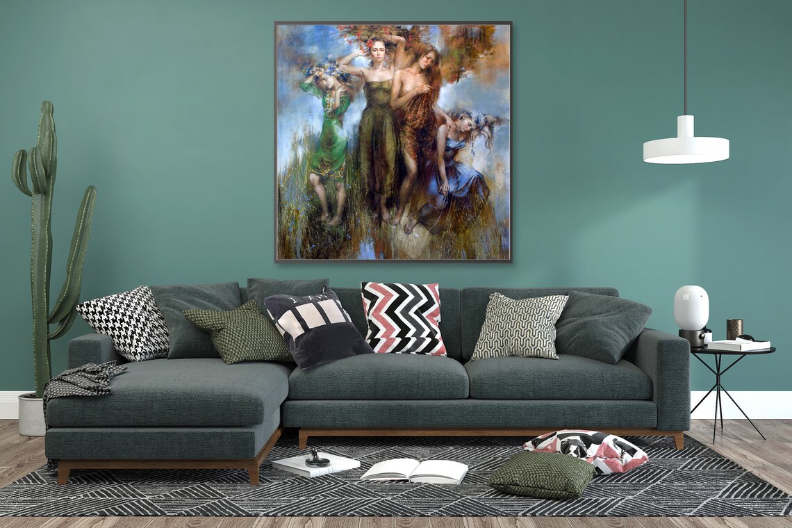 Figures Original Oil Painting, Figure Wall Art - Image 2