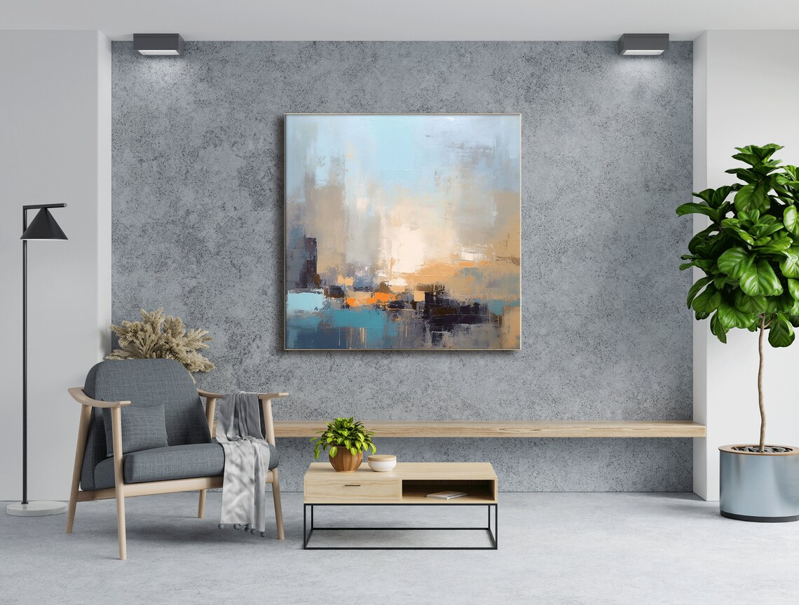 Abstract Cityscape Painting, Morning In A Big City