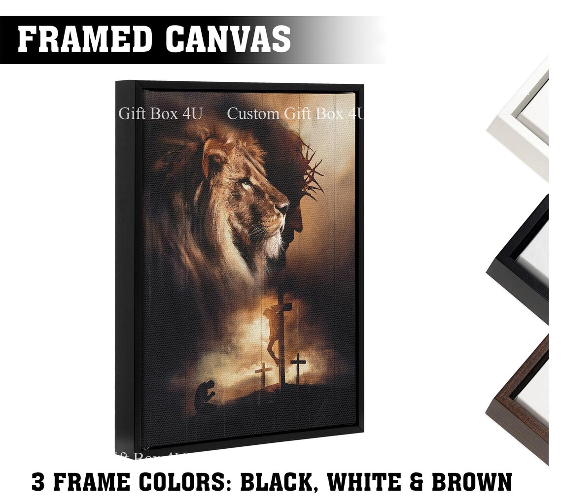 Lion Of Judah And Jesus With Crucifixion Christian Faith Poster - Image 3