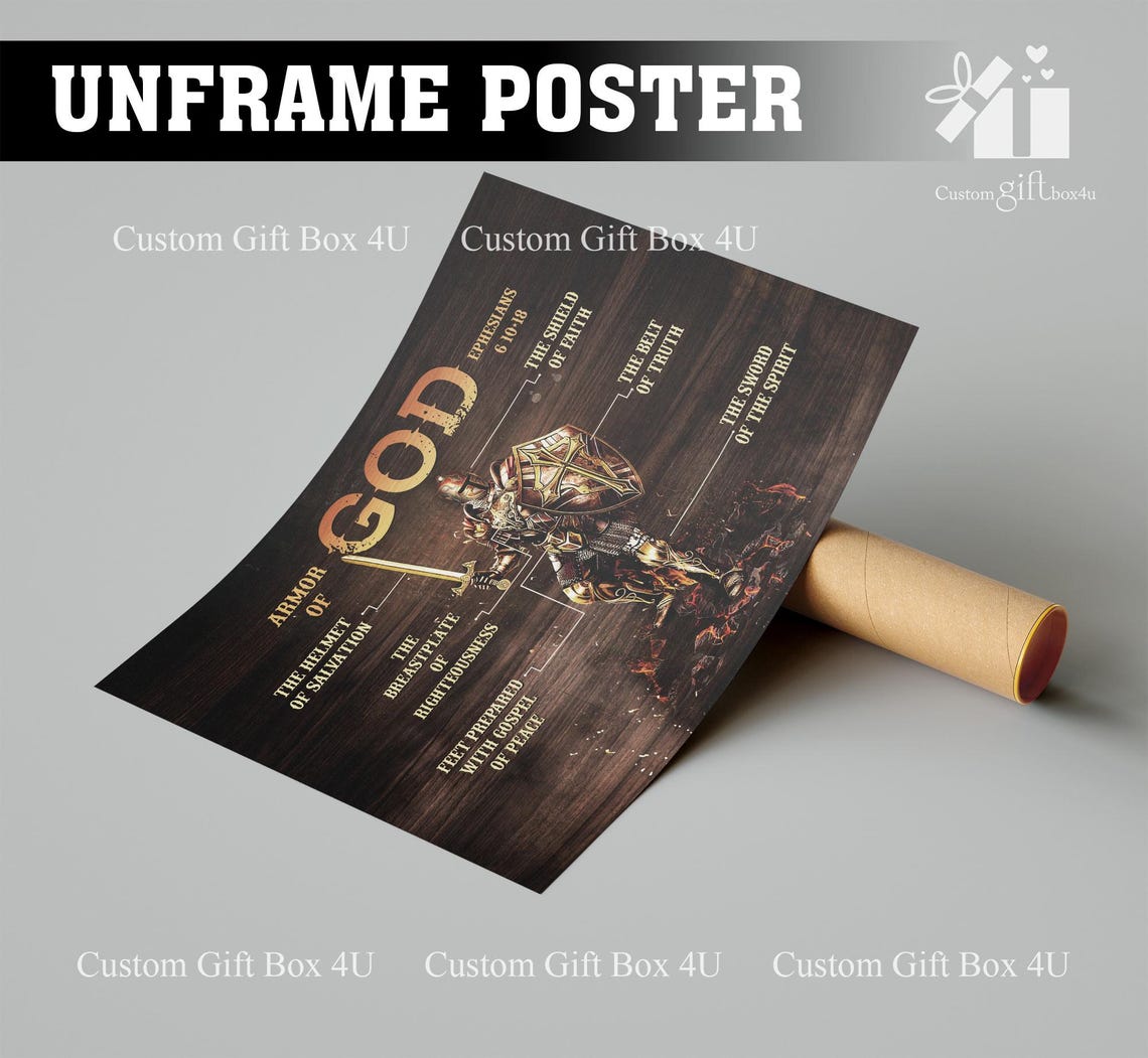 Armor Of God Ephesians 6 Christian Warrior Knight Diagram Poster - Image 2
