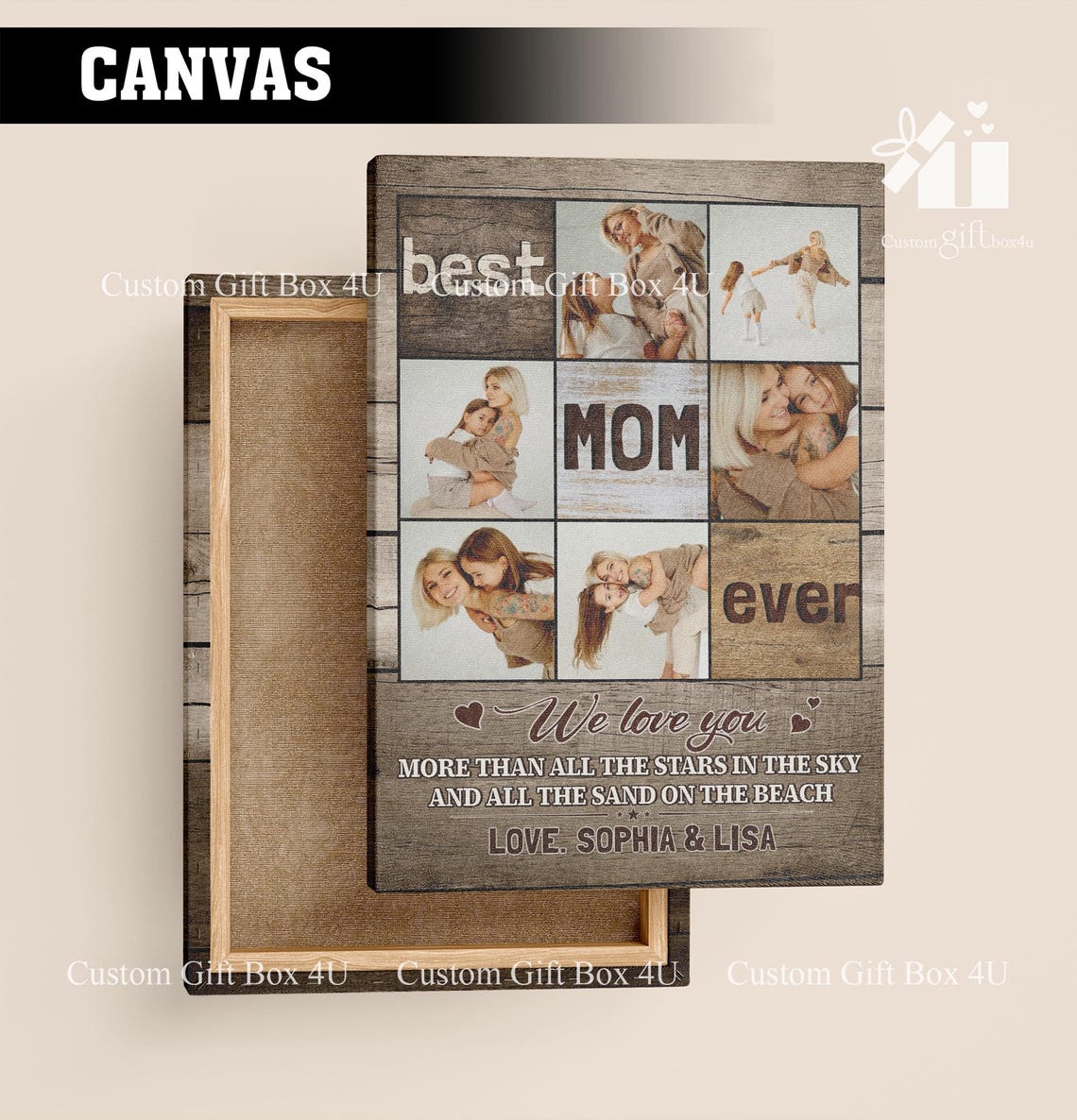 Best Mom Ever Photo Collage Love You More Than Stars And Sand Poster - Image 4