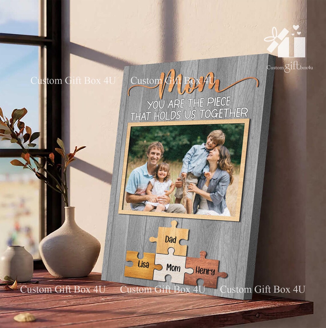 Mom You Are The Piece That Holds Us Together Puzzle Family Poster