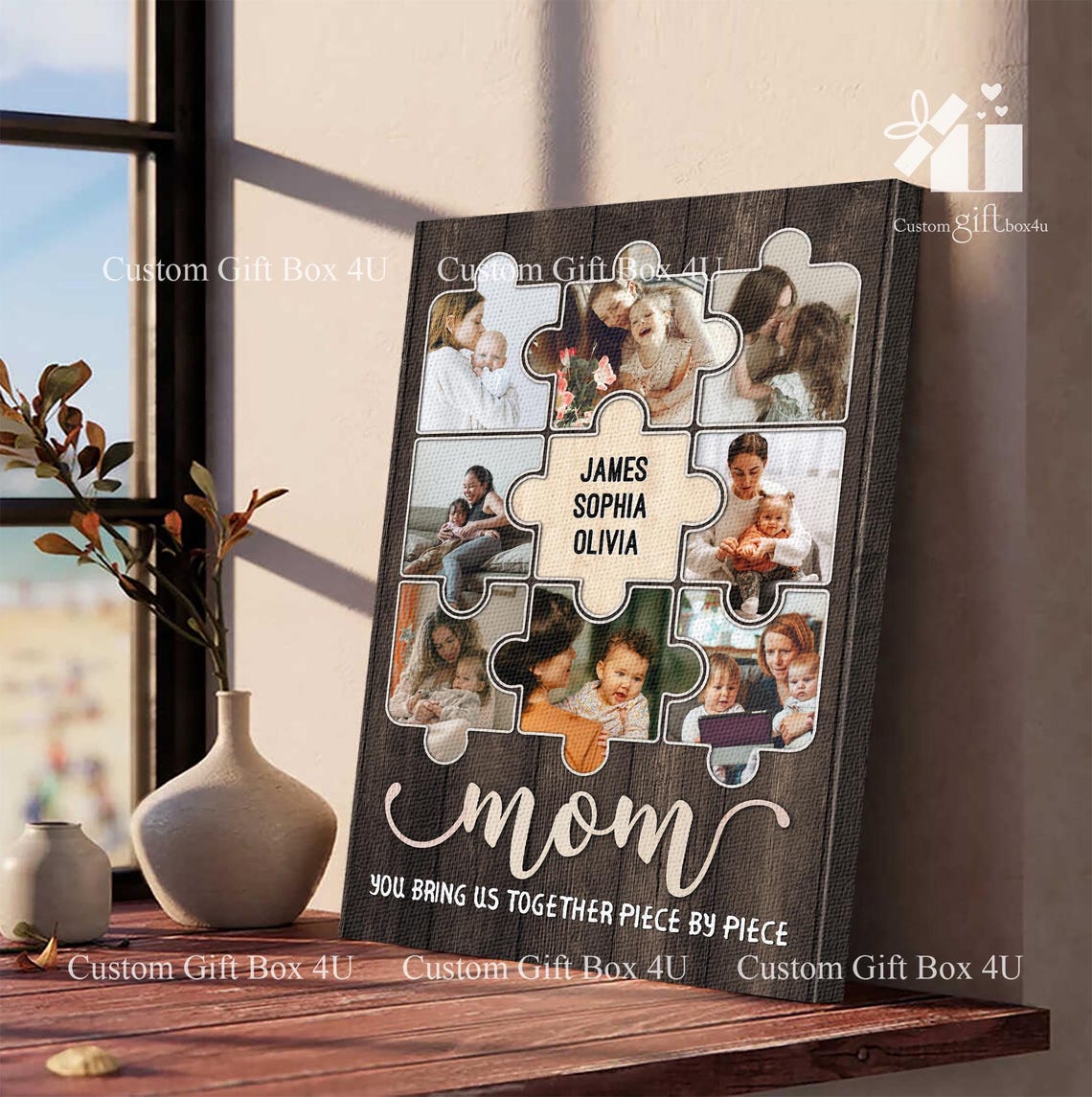 Mom You Bring Us Together Piece By Piece Puzzle Photo Collage Poster - Image 5