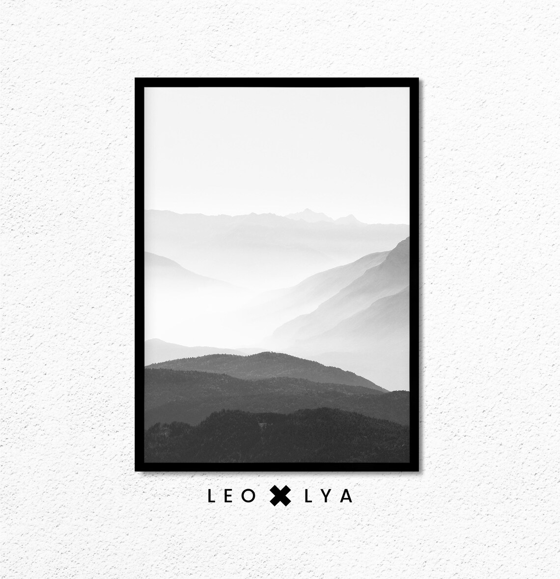 Mountain Print Set, Minimalist Black and White Landscape - Image 2