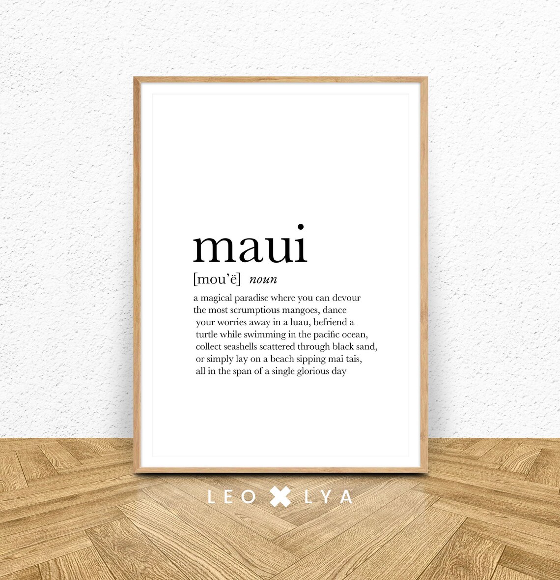 Maui Funny Definition Minimalist Poster, Home Decor