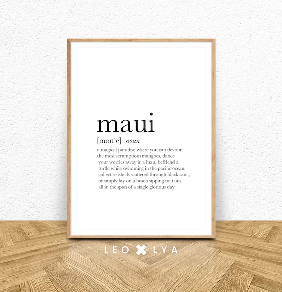 Maui Funny Definition Minimalist Poster, Home Decor