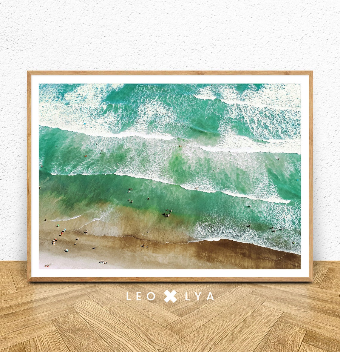 Aerial Beach Waves Turquoise Ocean Coastal Photography Poster