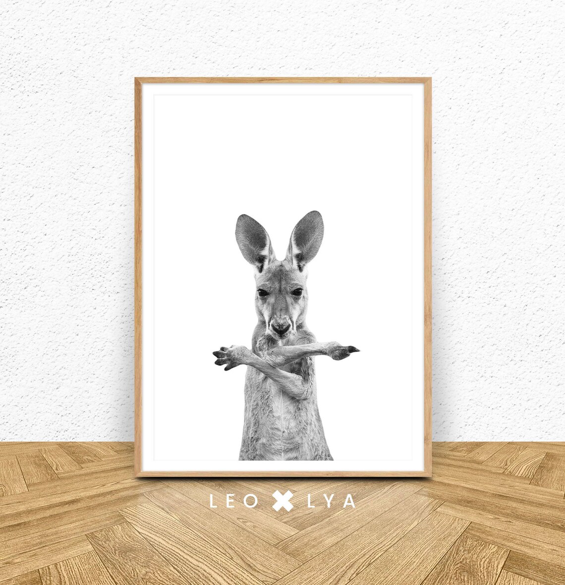 Kangaroo Photo Art Print, Australian Animal Decor