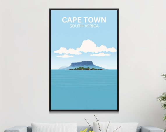 Cape Town Wall Art Print Table Mountain Travel Poster