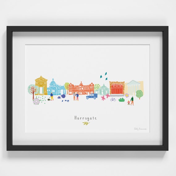 Harrogate Skyline Art Print, Yorkshire Landmarks