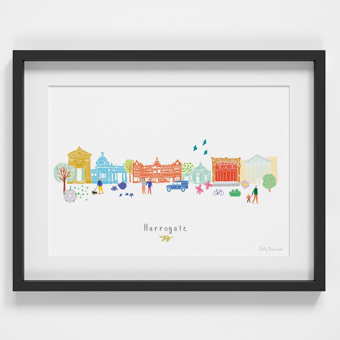Harrogate Skyline Art Print, Yorkshire Landmarks