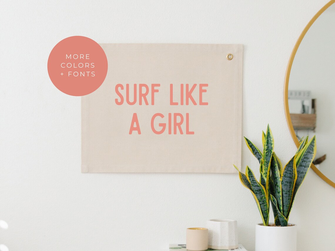 Surf Like A Girl Boho Beach Nursery Art Print