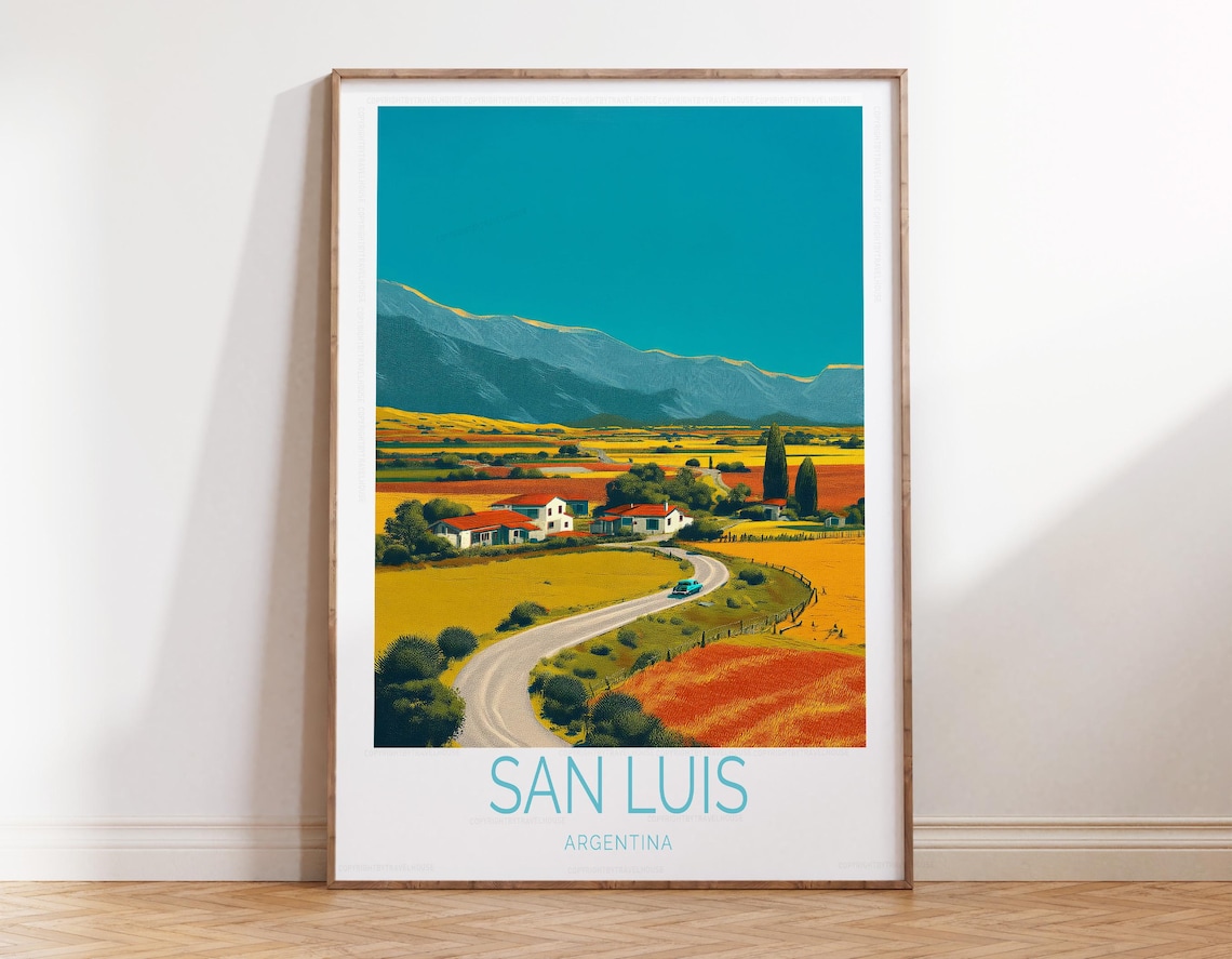 San Luis Argentina Travel Poster Print Wall Art Home Decor Gifts Wedding