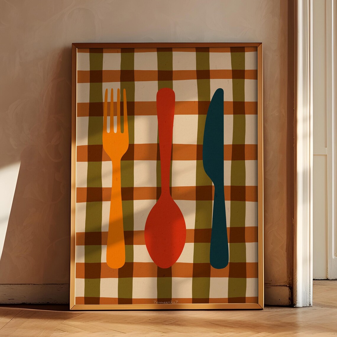 Cozy Kitchen Poster, Retro Rustic Kitchen Decor