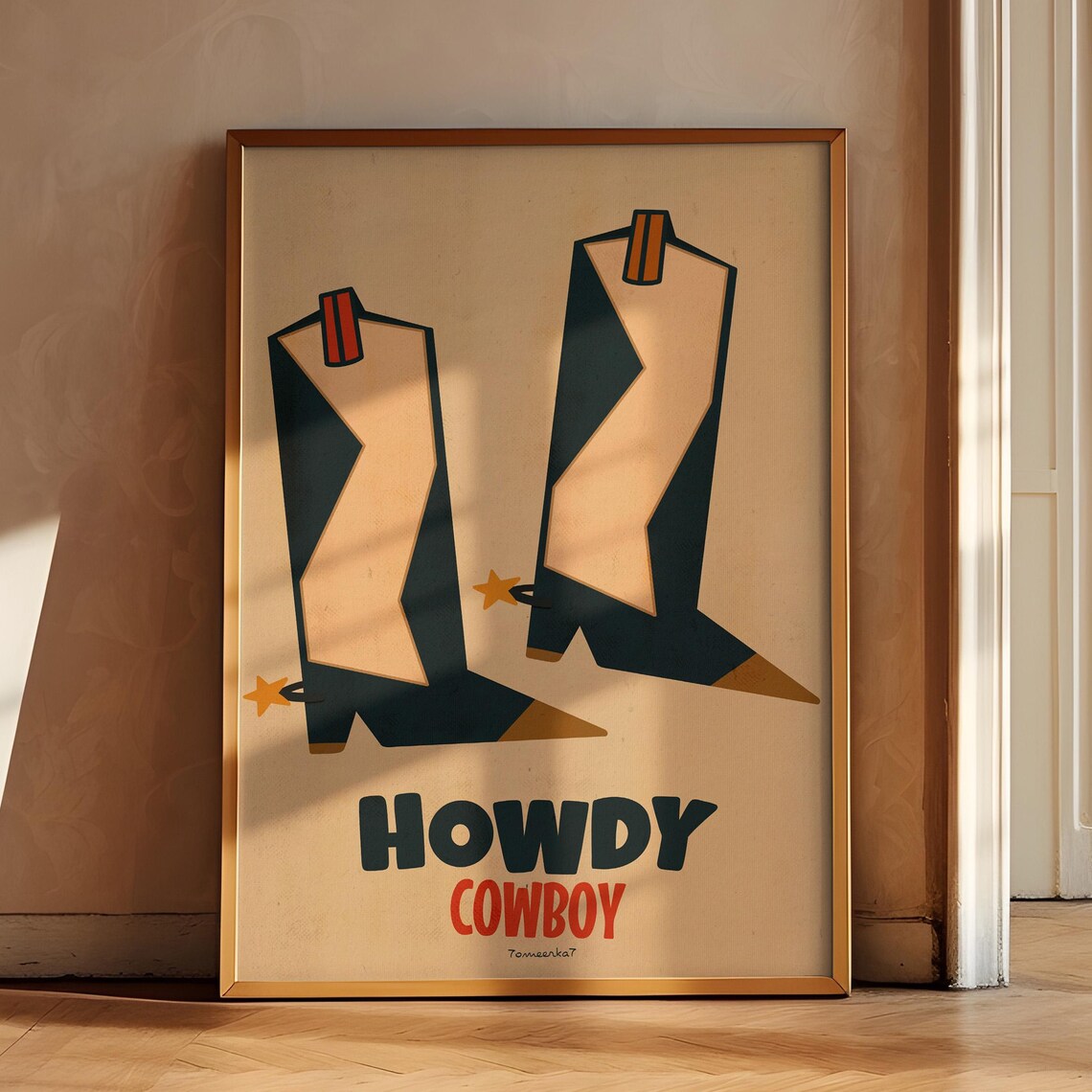 Cowboy Boots Print, Vintage Western Wall Art