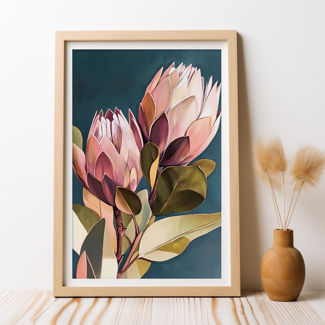 Australian Protea Floral, Vintage Botanical Art Print