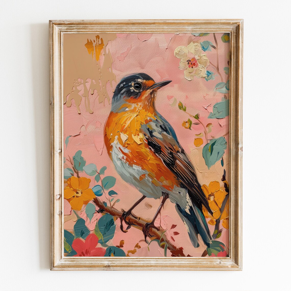 Pigeon Spring Bird Vintage Farmhouse Art Print