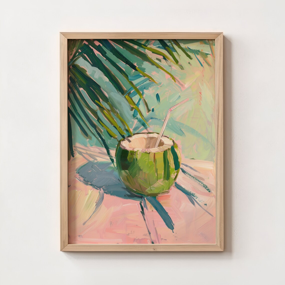 Preppy Coconut Hawaiian Palm Tree Art Print - Image 4