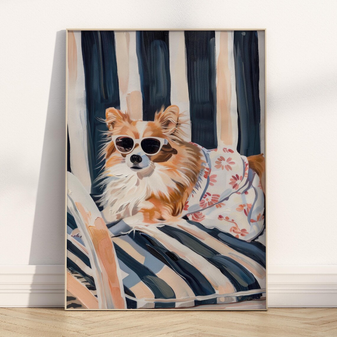 Cool Chihuahua Sunglasses Beach Chair Funny Dog Wall Art Print - Image 7