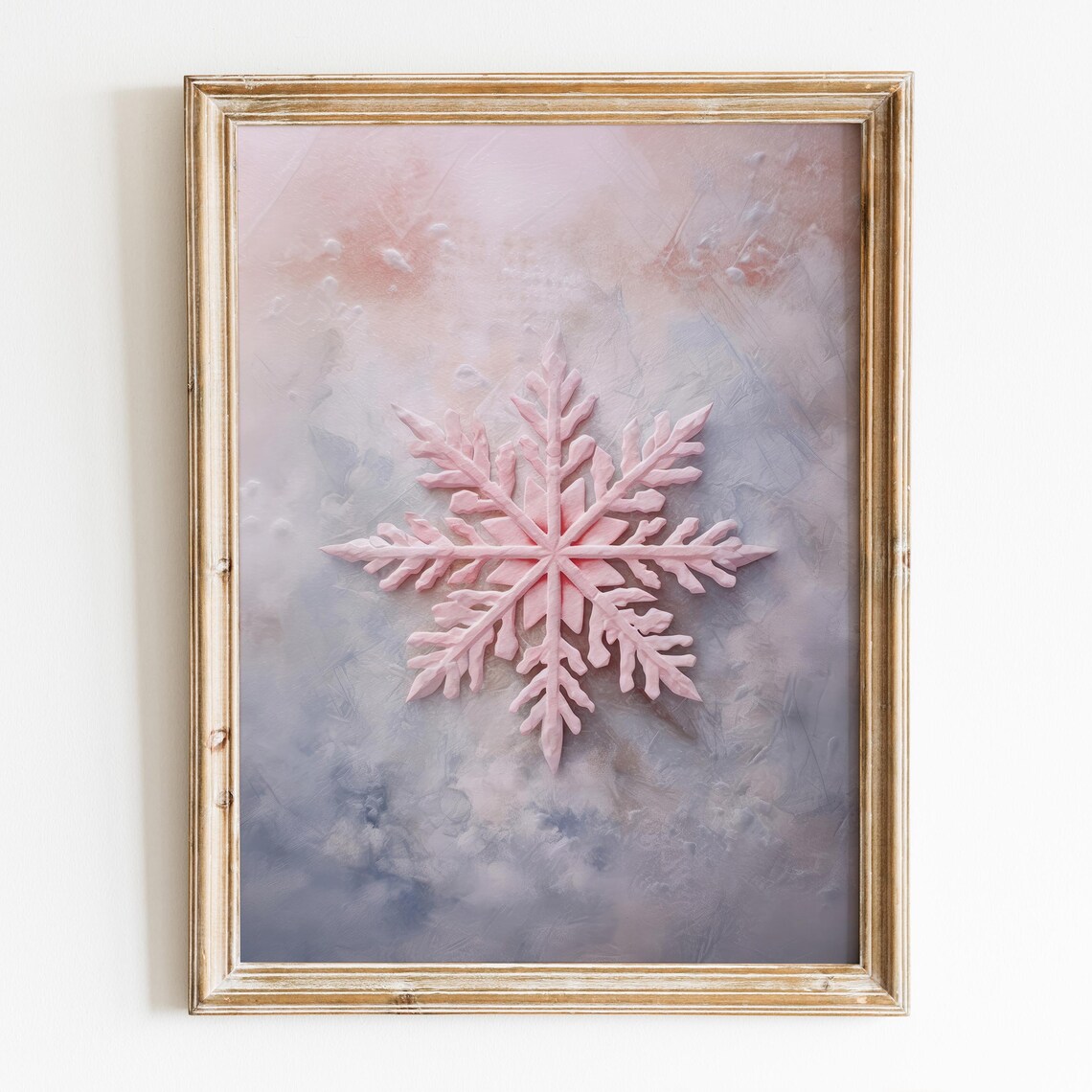 Pink Snowflake Christmas Preppy Winter Poster