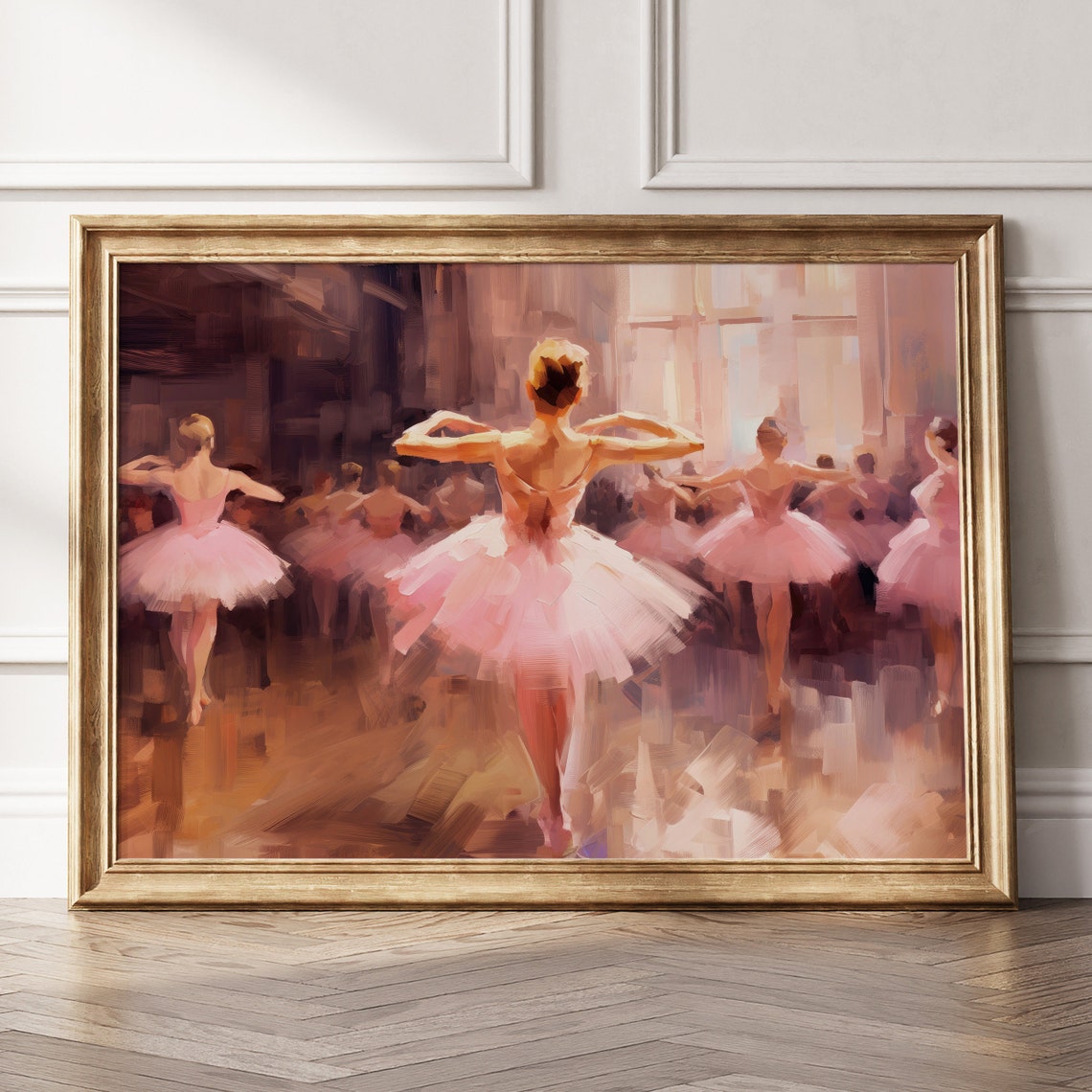 Ballerina Girly Wall Art Print Preppy Pastel Pink Girly Room Decor Vintage Ballet Aesthetic Oil Painting Trendy Dance Poster - Image 2