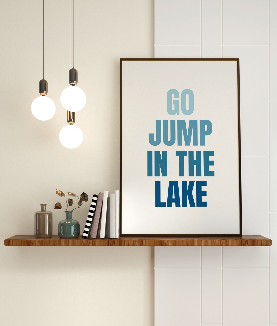 Go Jump In The Lake Blue Lake House Typography Summer Poster - Image 4