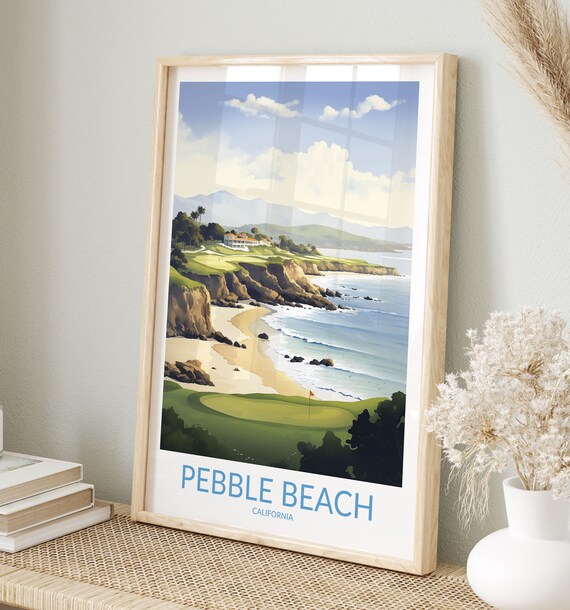 Pebble Beach California Golf Course Ocean Cliff Resort Poster