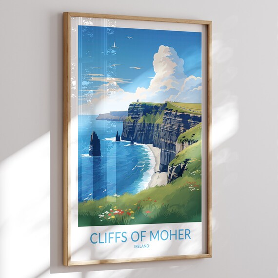 Cliffs Of Moher Print No 3 Cliffs Of Moher Poster Cliffs Of Moher Wall Art Cliffs Of Moher Artwork Traveler Gift Ireland