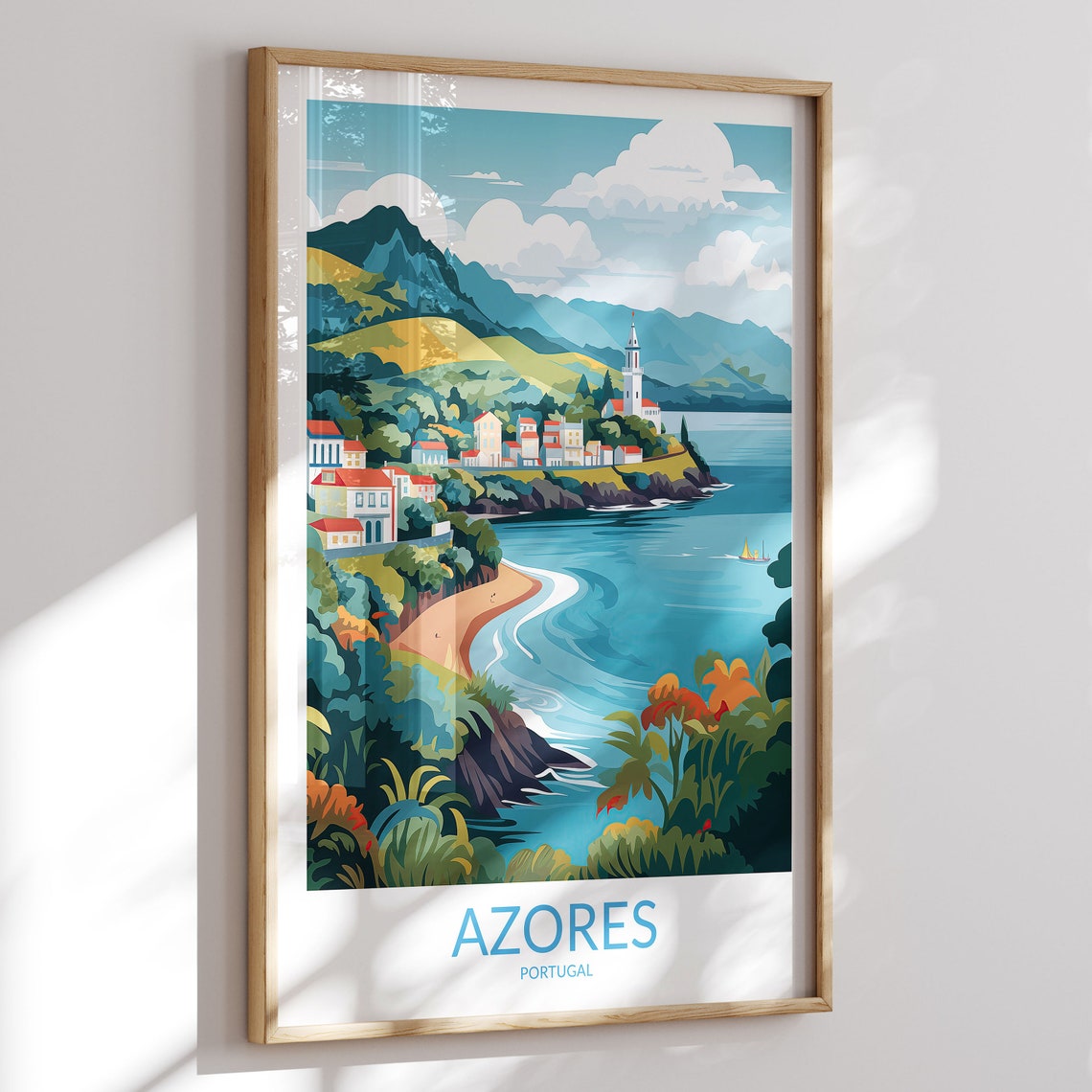 Azores Print No 7 Azores Poster Azores Wall Art Azores Art Print Azores Artwork Azores Travel Gift Portugal Print