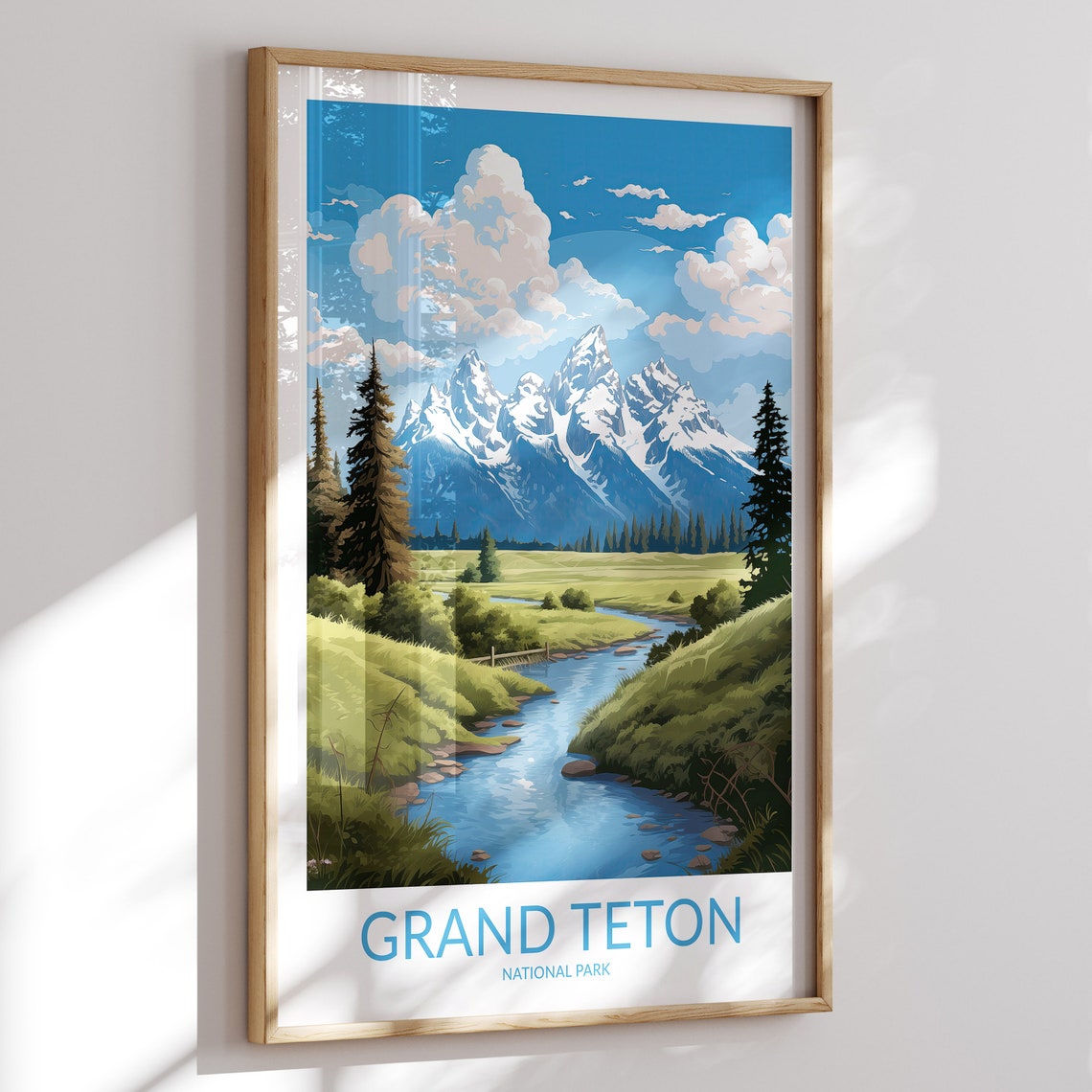 Grand Teton Print No 4 National Park Grand Teton Poster Grand Teton Wall Art Grand Teton Art Print Grand Teton Artwork Home Decor