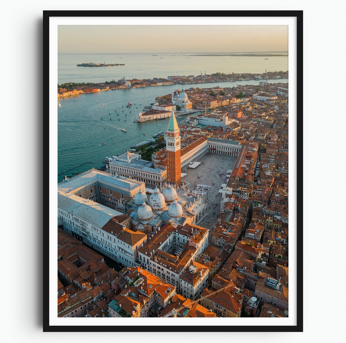 Saint Marks Square Venice Aerial Basilica and Campanile View Poster